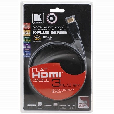 Standard HDMI Flat Cable in Blister Pack Kramer C-HM-HM-FLAT-BLISTER
